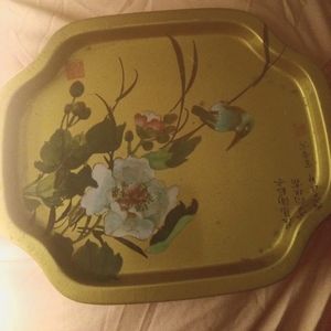 Vintage Oriental small tin tray